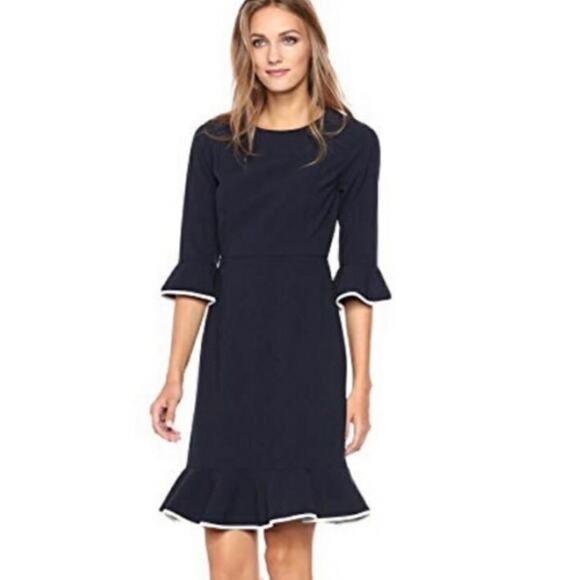 Nanette Lepore Dresses & Skirts - Nanette Lepore Navy Blue 1/2 Sleeve Dress Size 10